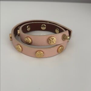 Tory Burch Pink and Gold Wrap Bracelet